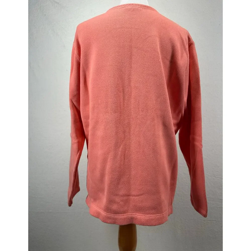 Eddie Bauer Y2K Women's Crewneck 100% Cotton Sweater SZ XL Comfort Heritage